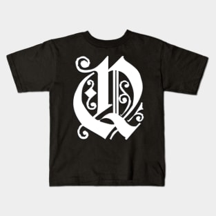 Silver Letter Q Kids T-Shirt